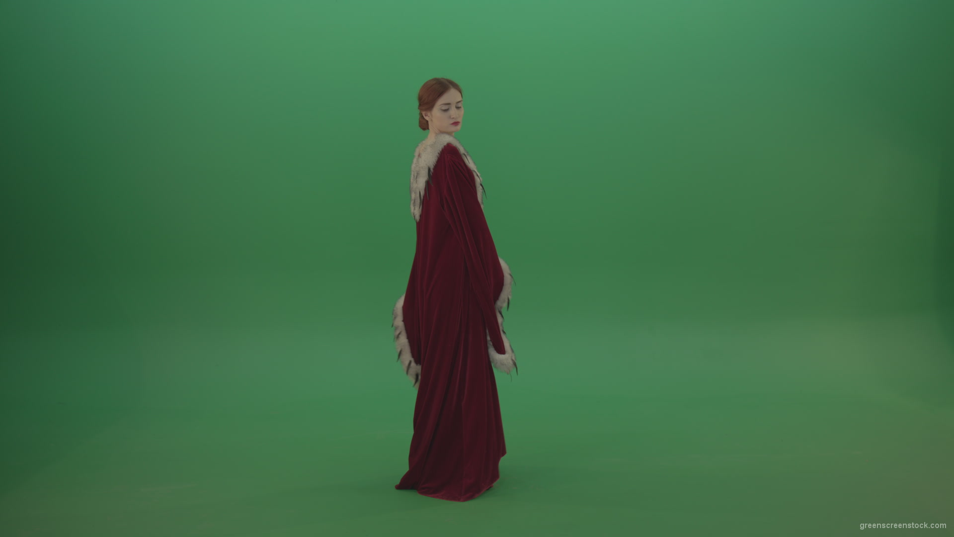 Princess-twists-around-in-a-circle-and-elegantly-dances_005 Green Screen Stock