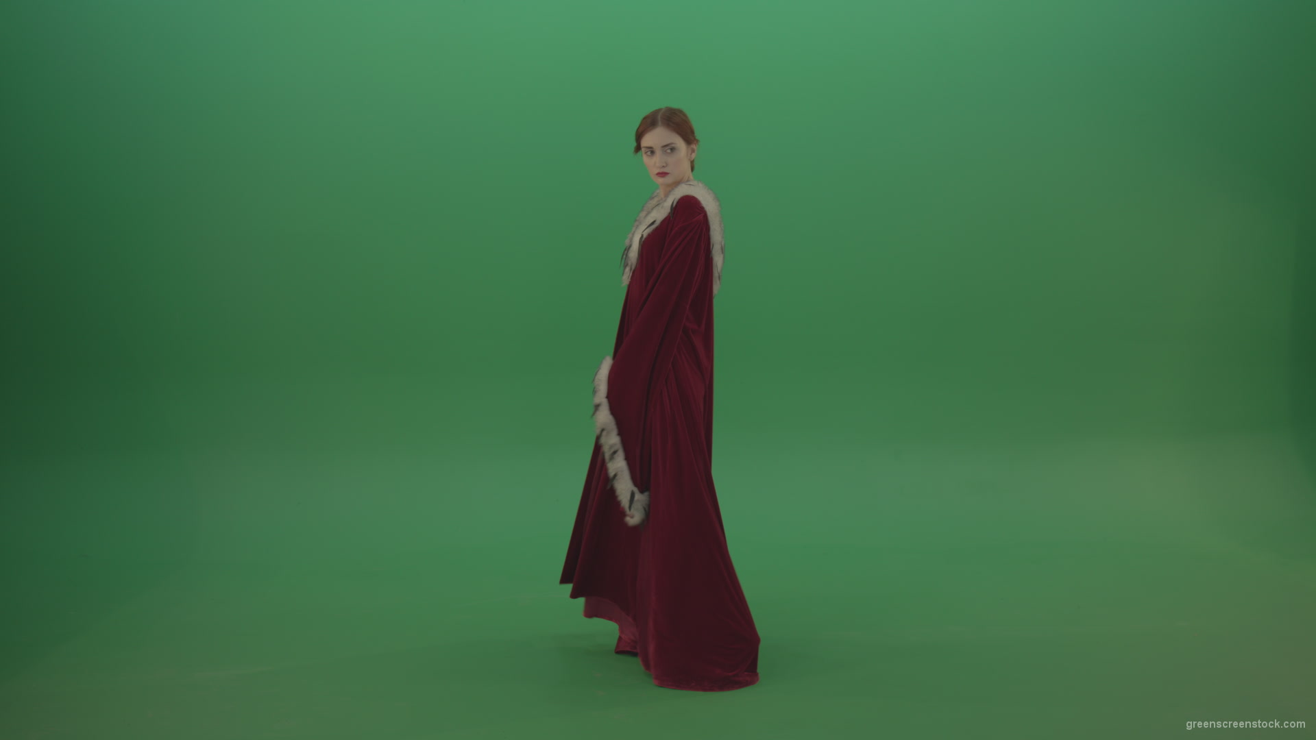 Princess-twists-around-in-a-circle-and-elegantly-dances_008 Green Screen Stock