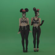 vj video background Two-girls-dressed-in-Mickey-Mouse-sit-squarelyon-green-screen_003