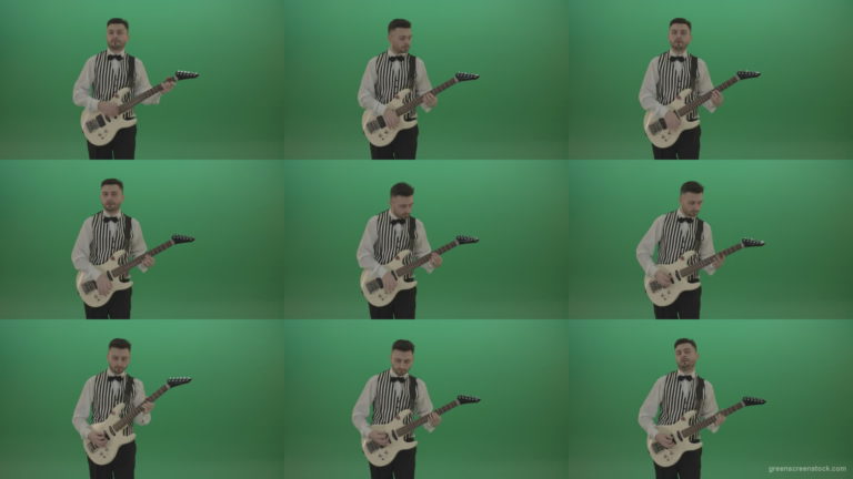Wedding-guitarist-playing-guitar-in-green-screen-studio Green Screen Stock