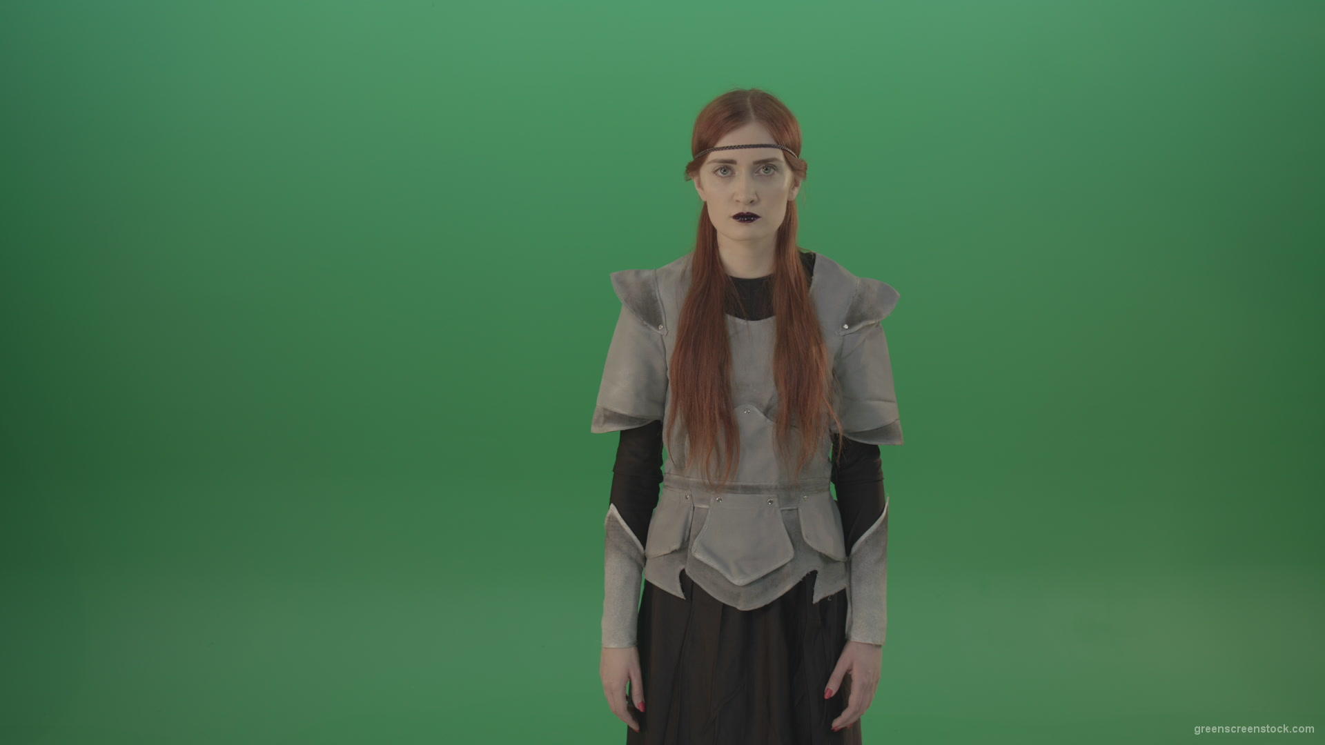 Witch-aggressively-shouts-at-the-camera-provoking-the-viewer_001 Green Screen Stock