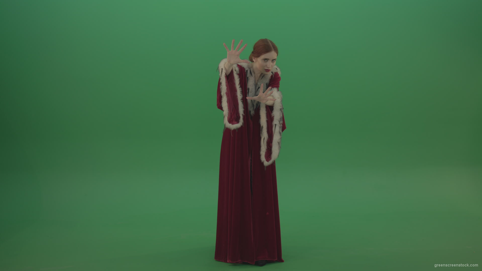 Witch-holds-back-the-magic-barrier-with-its-wittic-power_004 Green Screen Stock