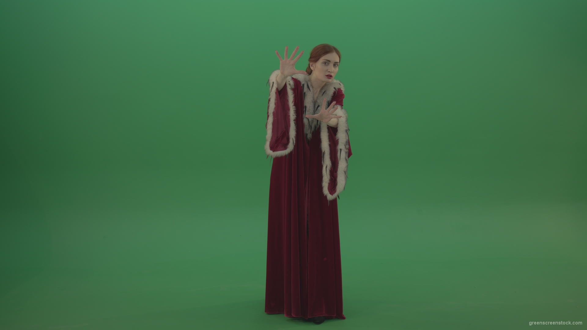 Witch-holds-back-the-magic-barrier-with-its-wittic-power_005 Green Screen Stock