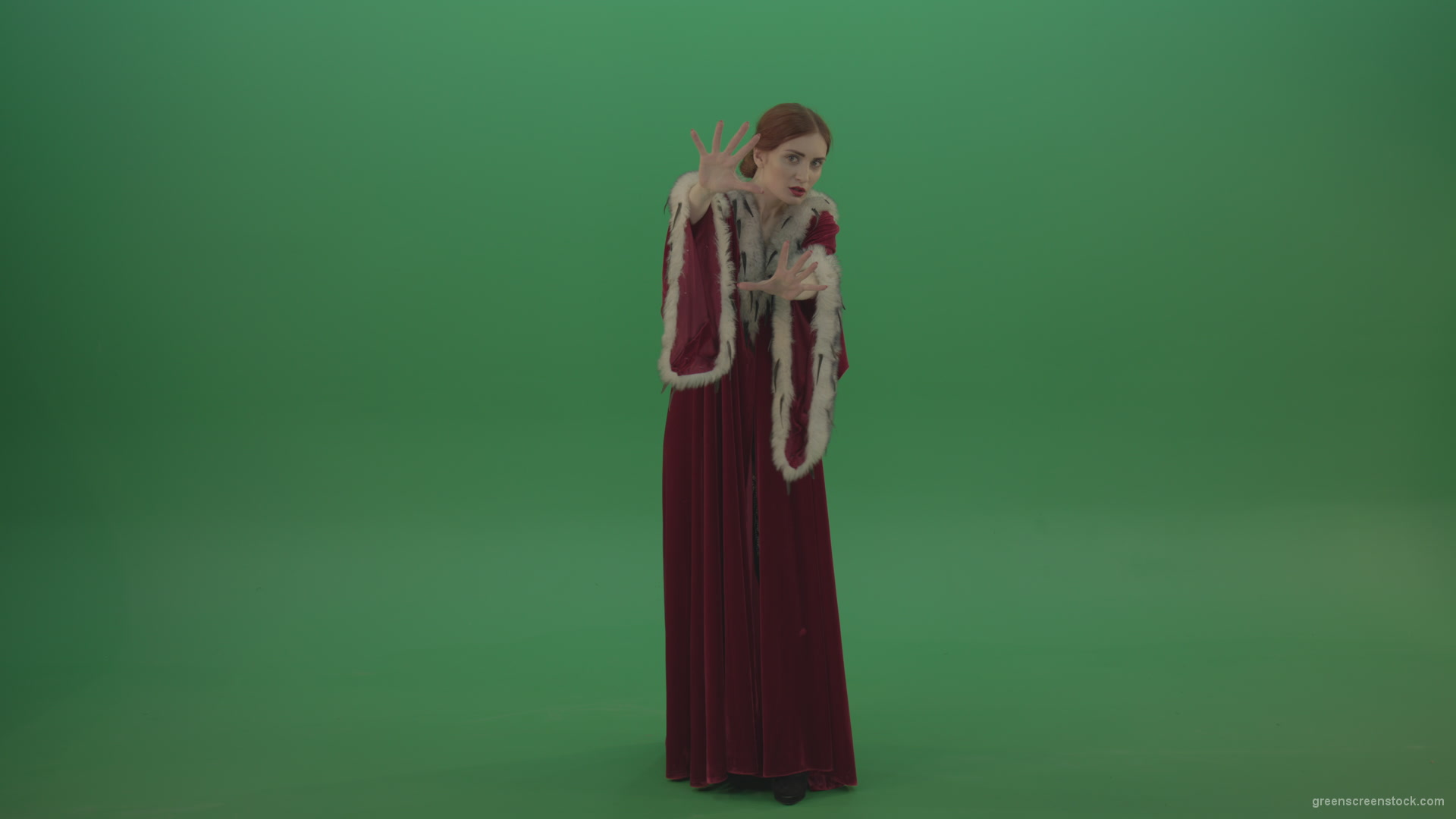 Witch-holds-back-the-magic-barrier-with-its-wittic-power_006 Green Screen Stock