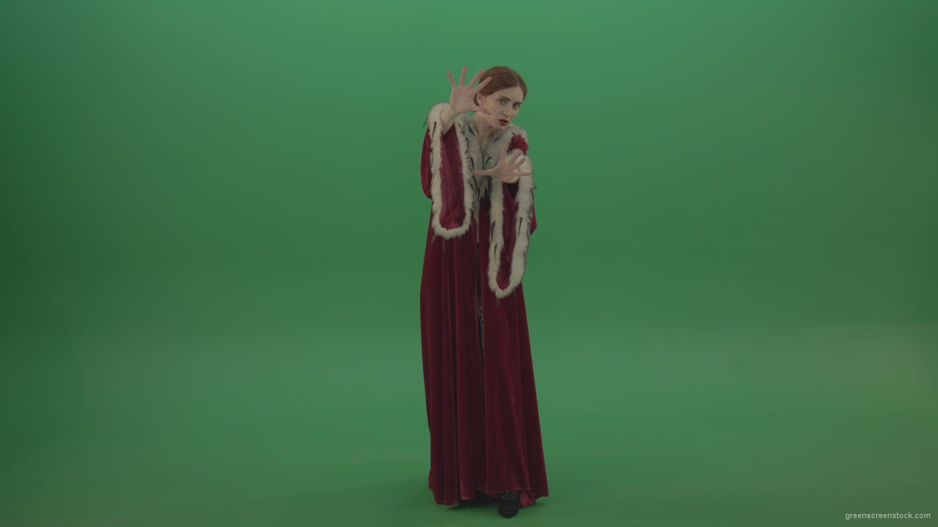 Witch-holds-back-the-magic-barrier-with-its-wittic-power_007 Green Screen Stock
