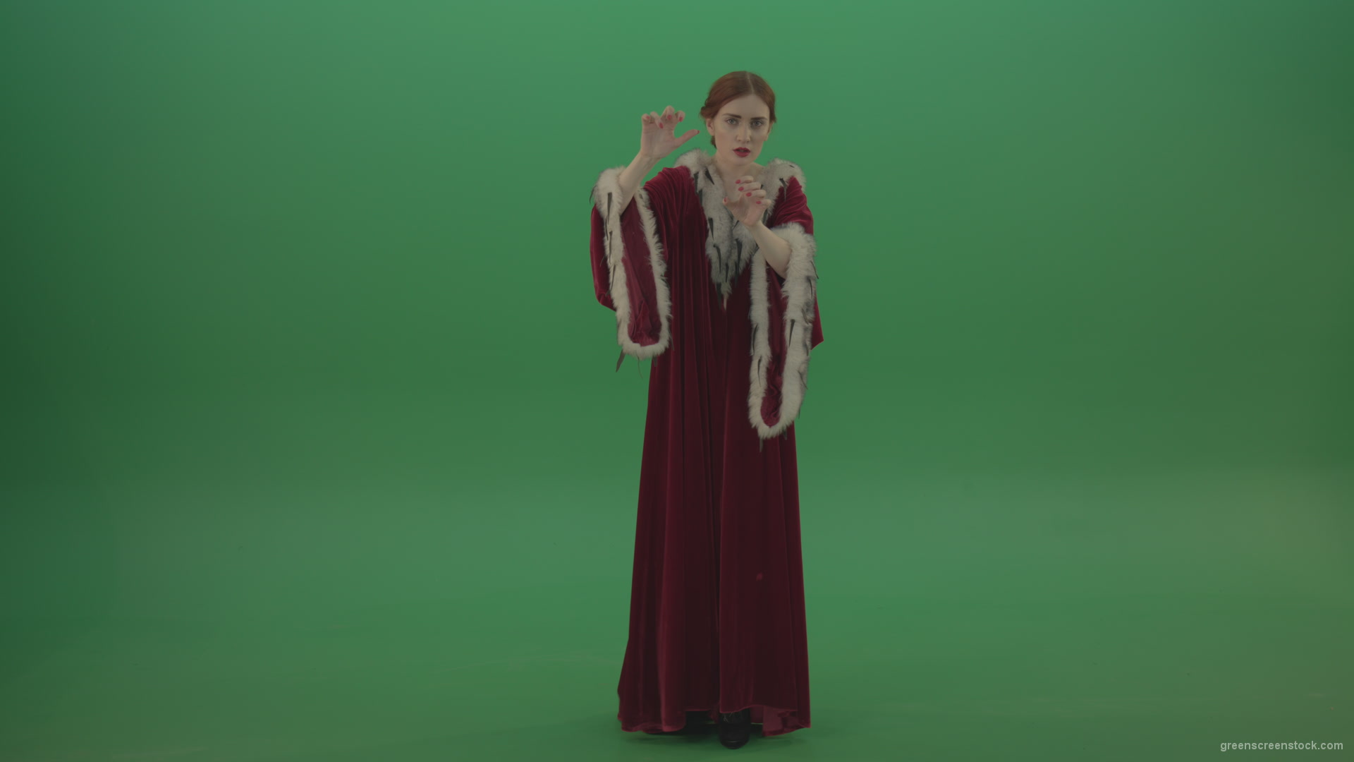 Witch-holds-back-the-magic-barrier-with-its-wittic-power_009 Green Screen Stock
