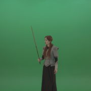 vj video background Woman-warrior-holds-a-sword-in-his-hands-makes-an-assault-in-the-attack_003