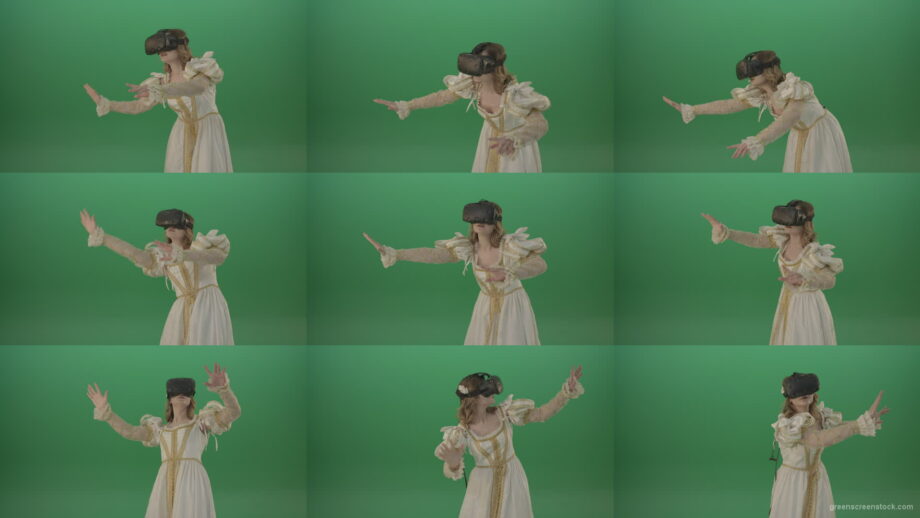 3d-glasses-of-virtual-reality-the-girl-looked-into-the-virtual-world-isolated-on-green-screen Green Screen Stock