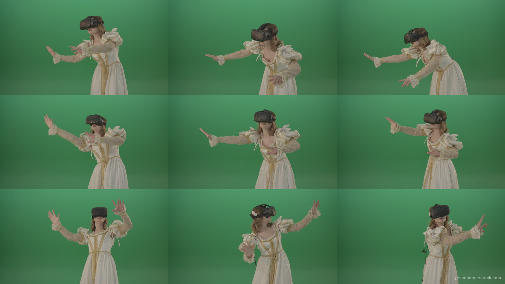 3d-glasses-of-virtual-reality-the-girl-looked-into-the-virtual-world-isolated-on-green-screen Green Screen Stock