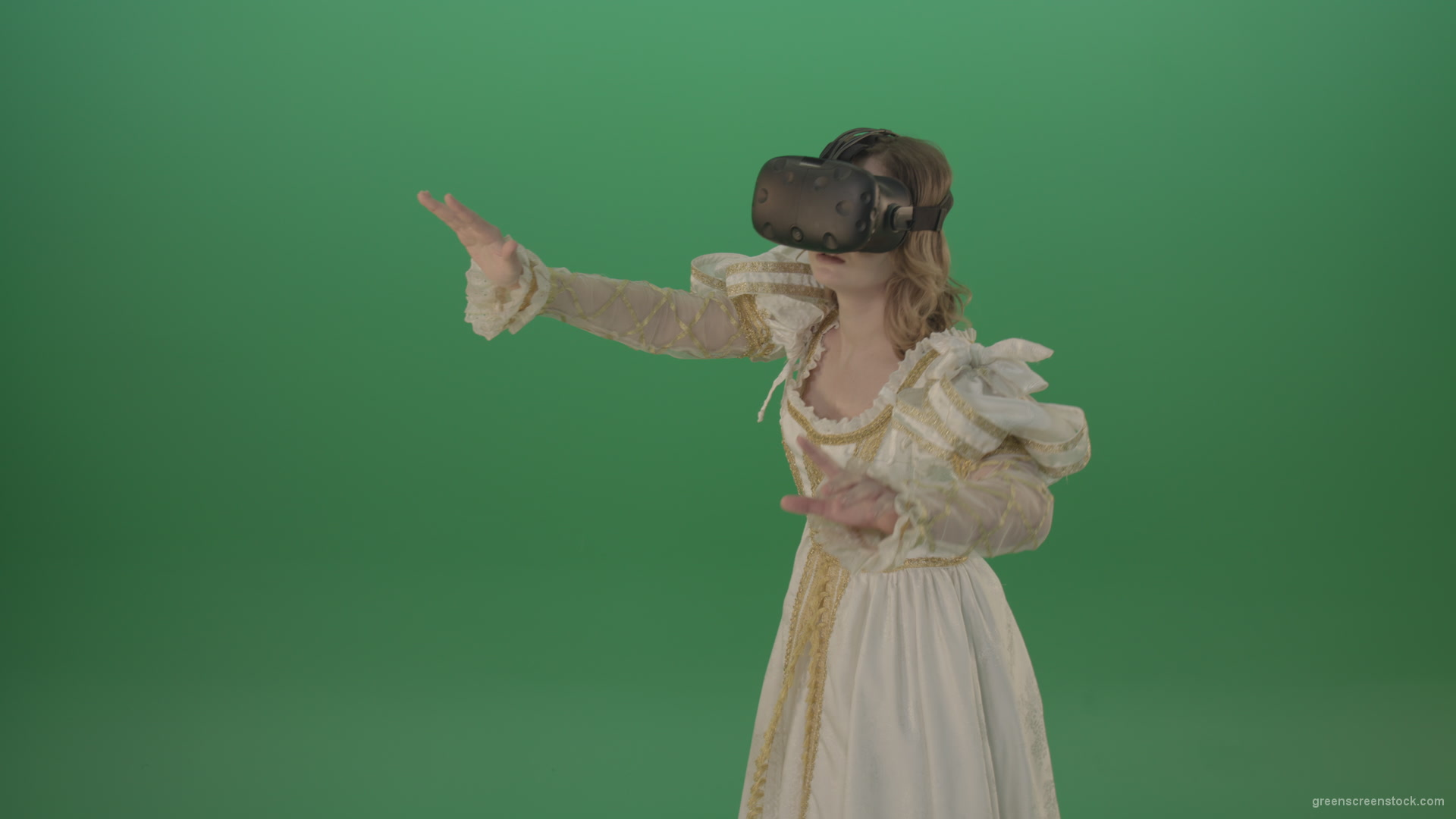 3d-glasses-of-virtual-reality-the-girl-looked-into-the-virtual-world-isolated-on-green-screen_006 Green Screen Stock