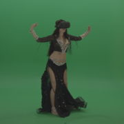 Beautiful-belly-dancer-in-black-wear-and-VR-gear-dances-over-green-screen-background_008 Green Screen Stock