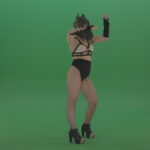 vj video background EDM-Girl-in-Wolf-Mask-making-fight-beats-on-green-screen_003