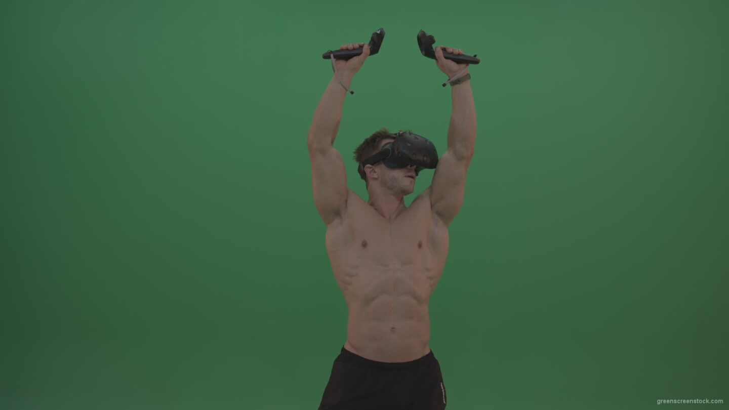 vj video background Green-Screen-Bodybuilder-in-VR-Green-Screen-Stock-Footage-11_003