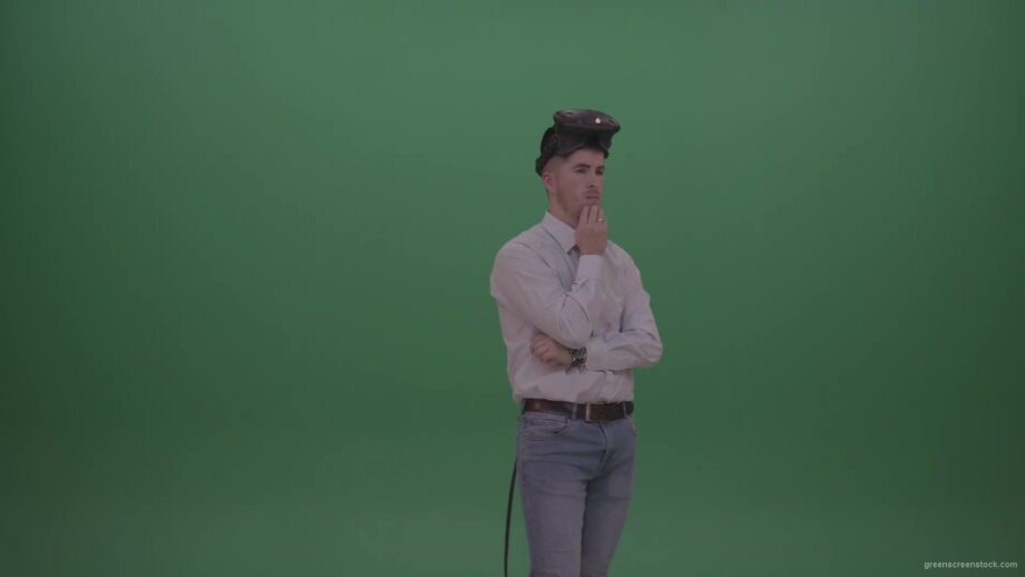 vj video background Young_Man_Wearing_White_Shirt_Making_Hard_Decision_Using_Virtual_Glasses_To_Solve_The_Task_Green_Screen_Wall_Chroma_Key_Background-1920_003