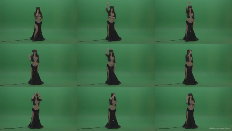 Beautiful-belly-dancer-in-VR-headset-operates-invisible-screen-over-green-screen-background-1920 Green Screen Stock