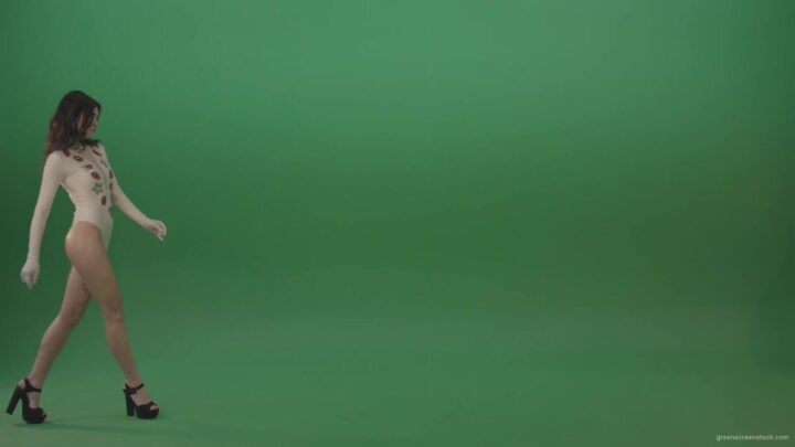 vj video background Beauty-girl-going-from-left-to-right-in-side-view-in-green-screen-studio-1920_003