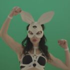 Dancing-Girl-in-Rabbit-bunny-costume-on-Green-Screen-Video-Footage-Pack-4K