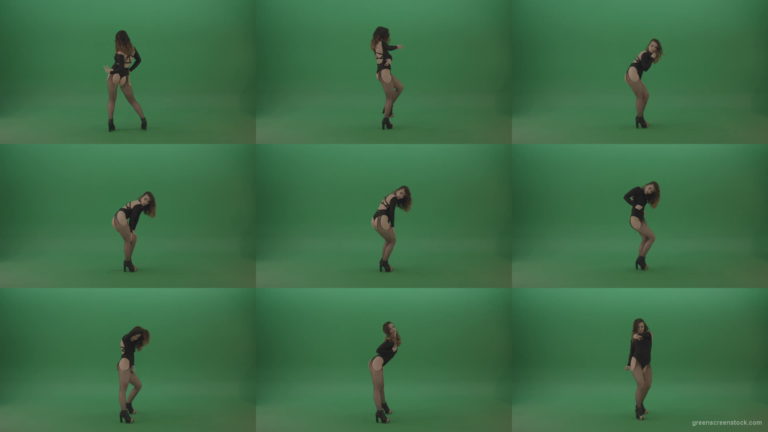 Elegant-Sexy-Dance-by-go-go-dancing-girl-in-black-dress-on-green-screen-1920 Green Screen Stock