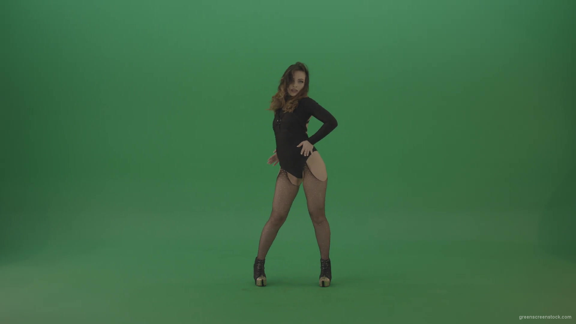 Go-Go-Girl-Dancing-and-shaking-the-ass-in-back-side-view-on-green-screen-1920_002 Green Screen Stock