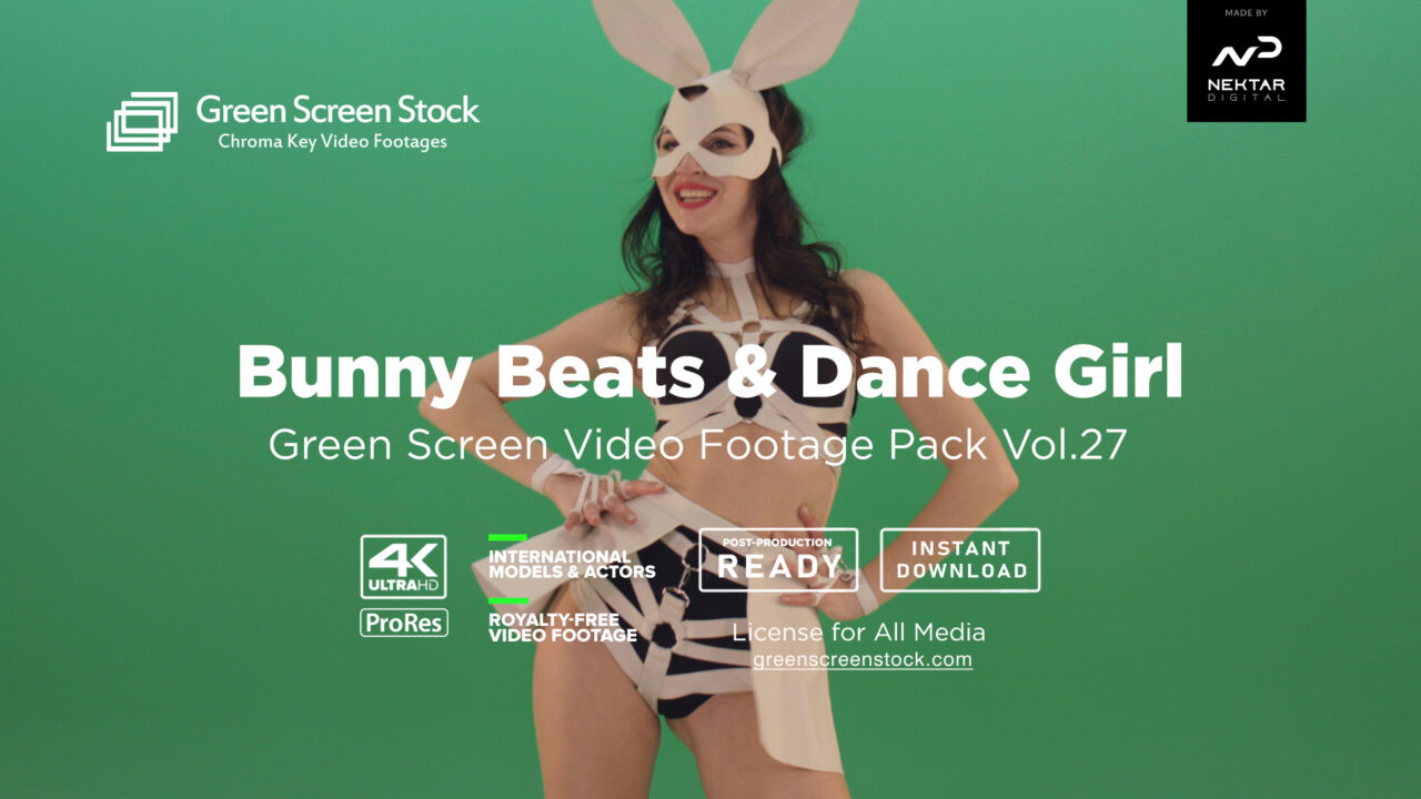 Green Screen Video Footage Pack Bunny Beats & Dance Girl