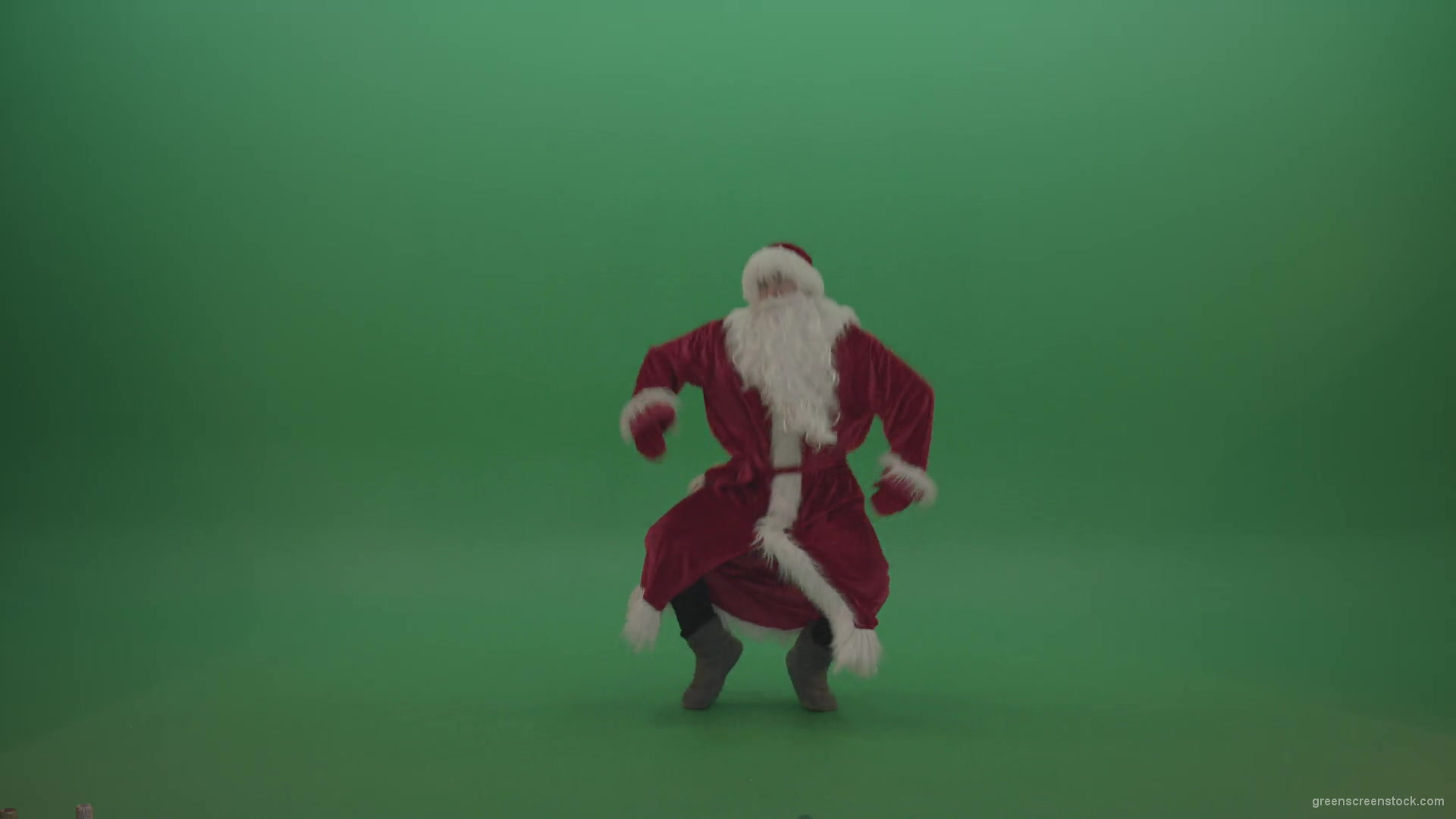 Happy-santa-dances-to-the-tune-over-chromakey-background-1920_004 Green Screen Stock