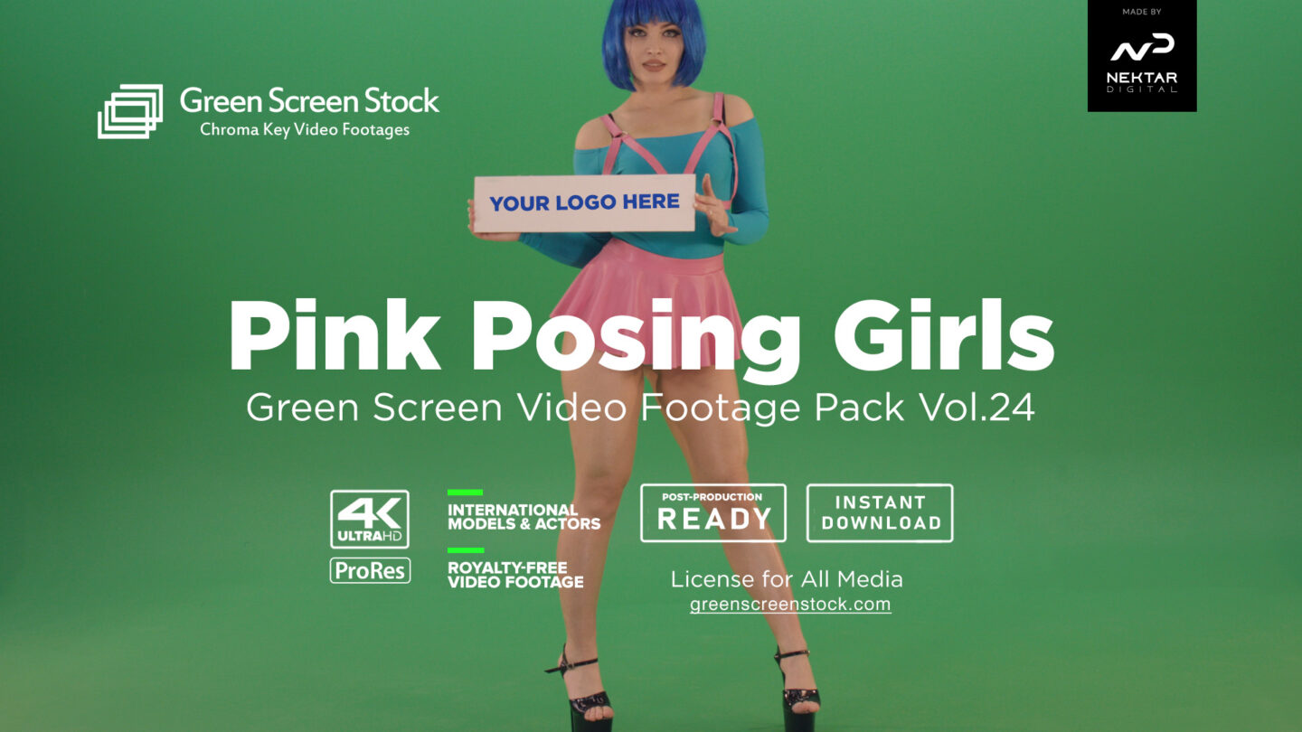 posing model girls mockup green screen video footage
