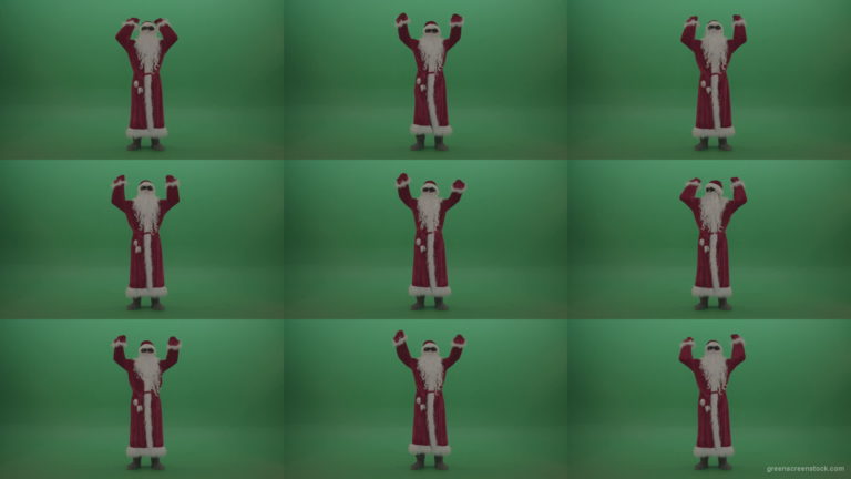 Santa-in-black-glasses-celebrates-his-victory-over-chromakey-background-1920 Green Screen Stock