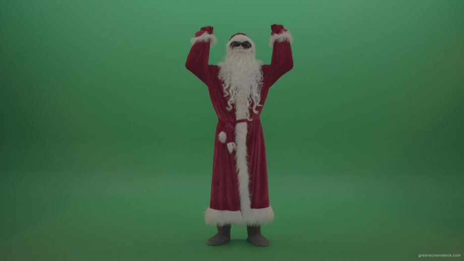 vj video background Santa-in-black-glasses-celebrates-his-victory-over-chromakey-background-1920_003