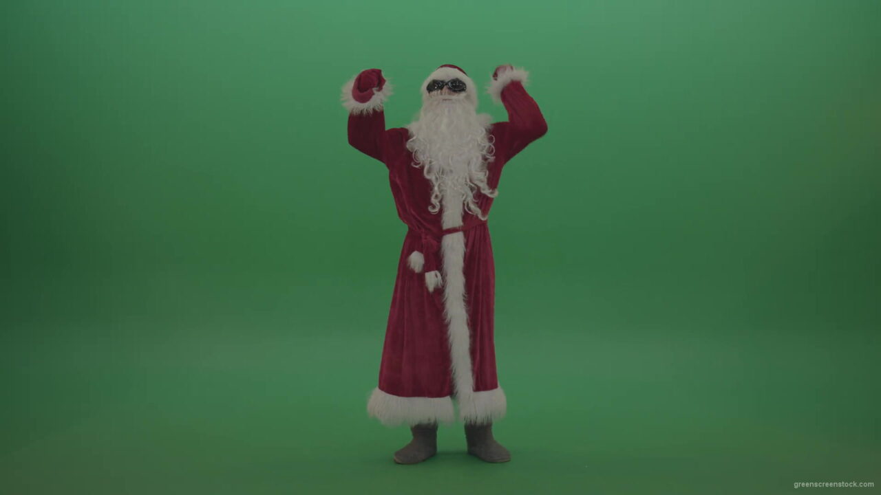 vj video background Santa-in-black-glasses-celebrates-his-victory-over-green-screen-background-1920_003