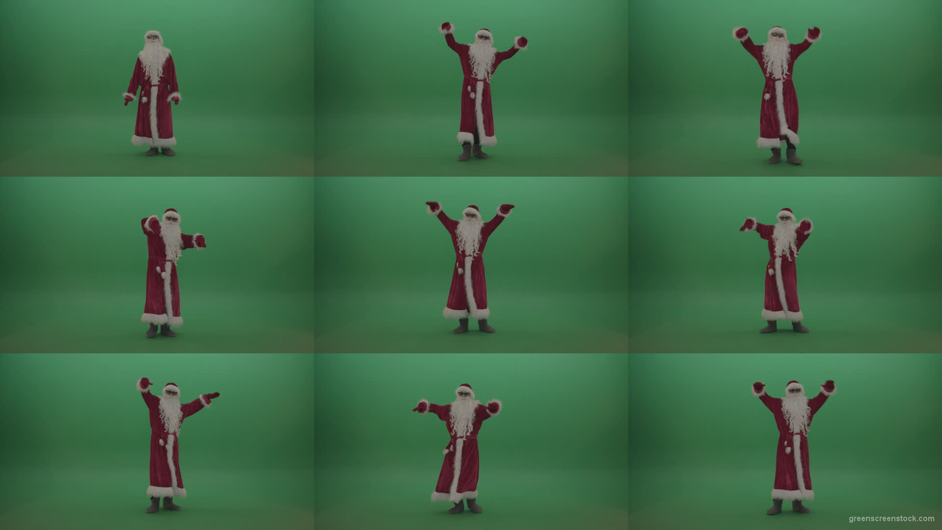 Santa-with-much-swagger-over-the-green-screen-background-1920 Green Screen Stock
