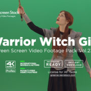 warrior witch girl woman video footage green screen