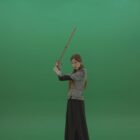 witch woman on green screen 4k video footage