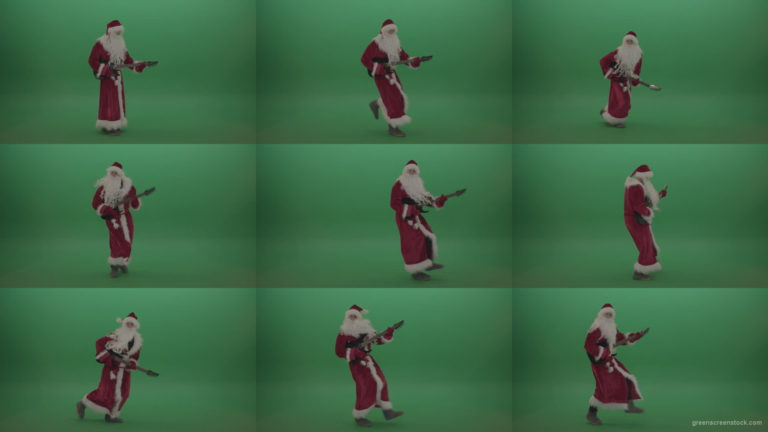happy-santa-plays-his-guitar-in-a-stylish-fashion-over-chromakey-background-1920 Green Screen Stock