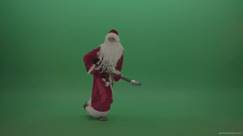 vj video background happy-santa-plays-his-guitar-in-a-stylish-fashion-over-chromakey-background-1920_003