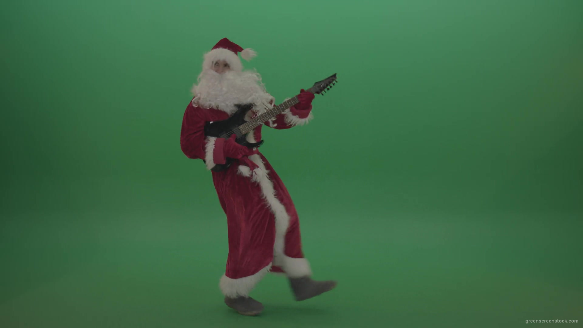 happy-santa-plays-his-guitar-in-a-stylish-fashion-over-chromakey-background-1920_008 Green Screen Stock
