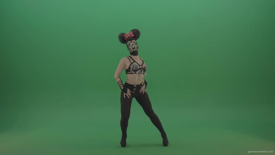 vj video background Girl-quickly-dances-in-the-style-of-Mickey-Mouse-on-the-sides-of-a-sexy-costume-on-green-screen-1920_003