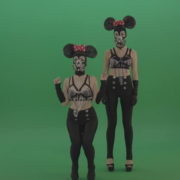 vj video background Girls-in-mouse-costume-have-fun-on-green-screen-1920_003