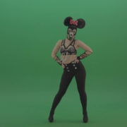 Mickey-Mouse-girl-dancing-cyclically-in-the-sides-of-a-sexy-costume-on-green-screen-1920_007 Green Screen Stock
