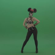 Mickey-Mouse-girl-dancing-cyclically-in-the-sides-of-a-sexy-costume-on-green-screen-1920_008 Green Screen Stock