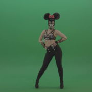 Mickey-Mouse-girl-dancing-cyclically-in-the-sides-of-a-sexy-costume-on-green-screen-1920_009 Green Screen Stock