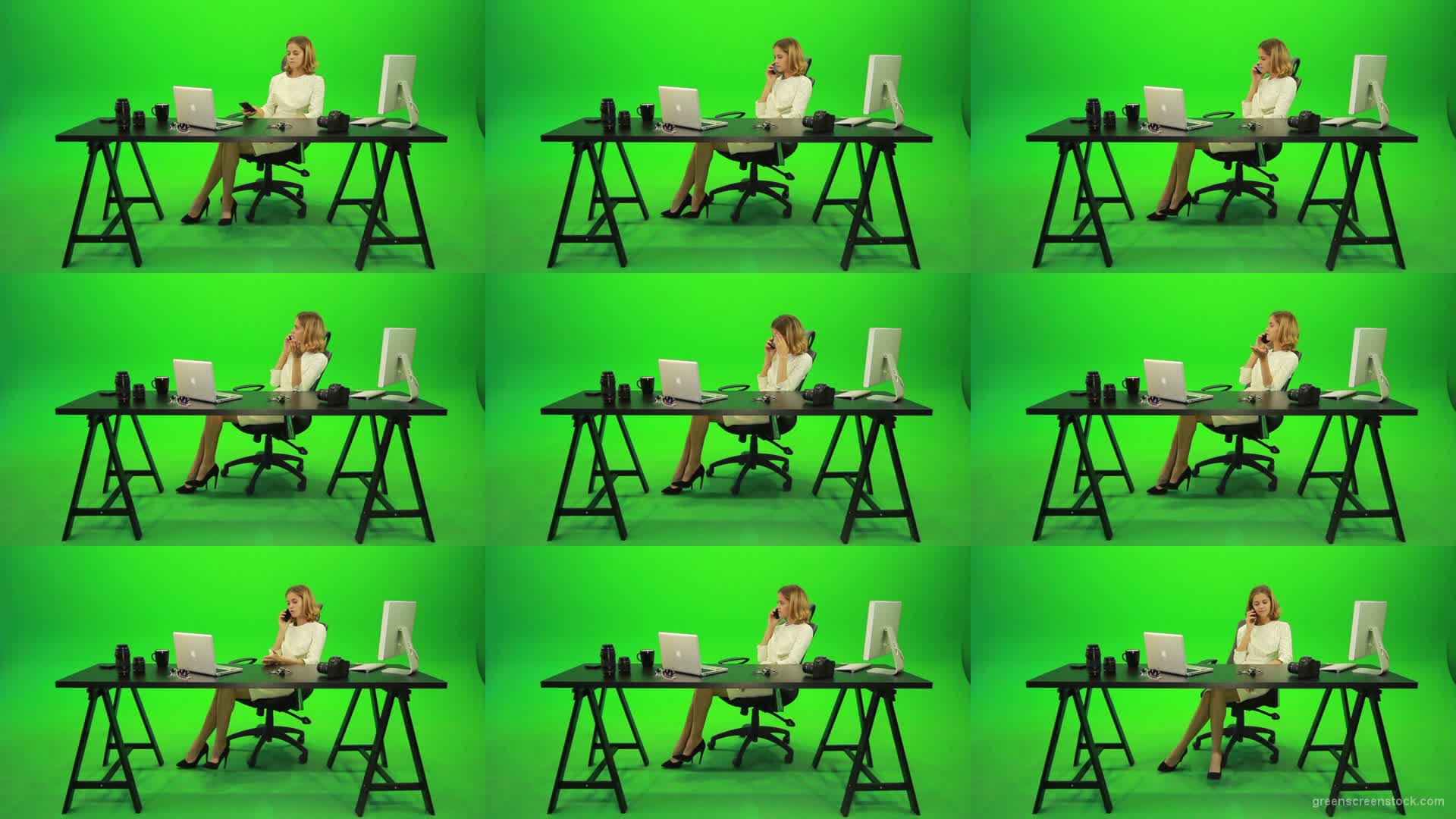 Angry-Business-Woman-Talking-on-the-Phone-Green-Screen-Footage Green Screen Stock