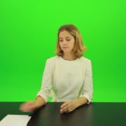 Blonde-girl-adult-gives-1-one-point-mark-score-Full-HD-Green-Screen-Video-Footage_002 Green Screen Stock