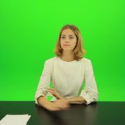 Blonde-girl-adult-gives-1-one-point-mark-score-Full-HD-Green-Screen-Video-Footage_009 Green Screen Stock