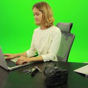 Business-Woman-Relaxing-and-Drinking-Coffee-after-Hard-Work-Green-Screen-Footage_002 Green Screen Stock