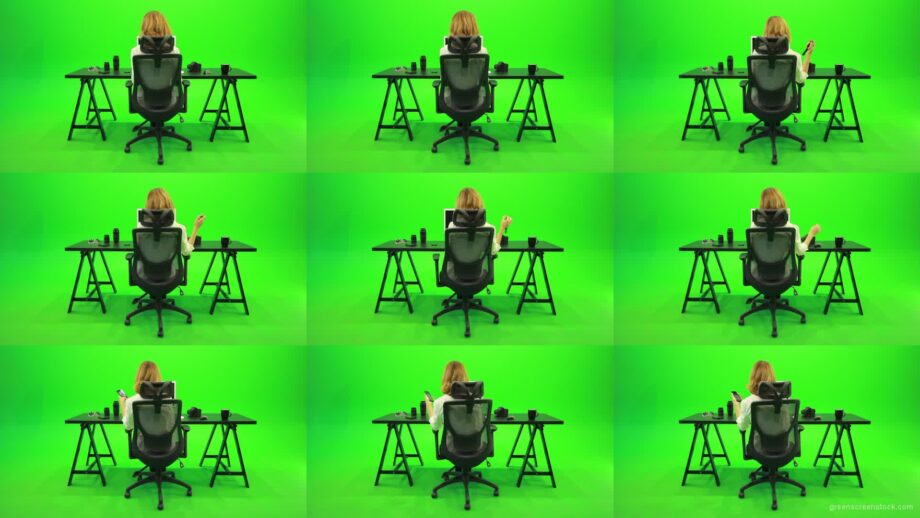 Woman-Searching-in-the-Phone-Green-Screen-Footage Green Screen Stock