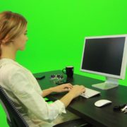 Woman-Working-on-the-Computer-4-Green-Screen-Footage_005 Green Screen Stock