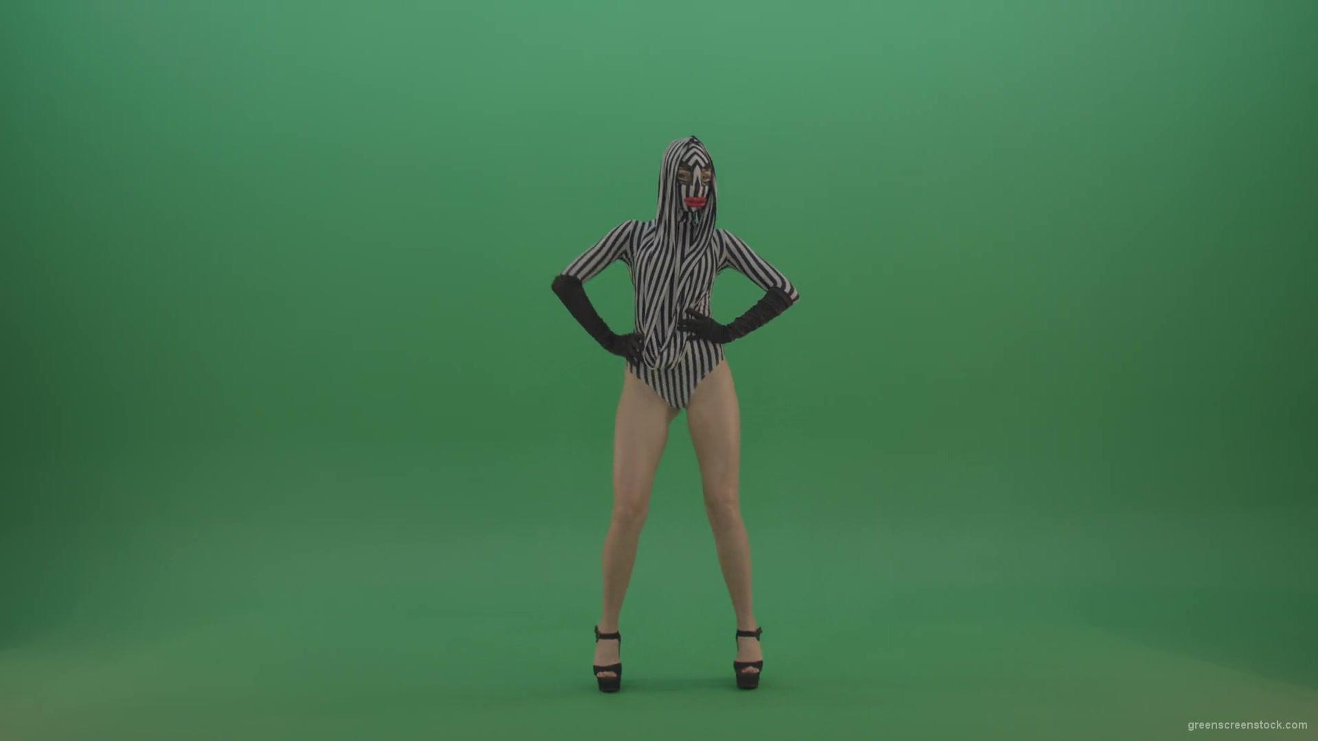 Ass-shake-beats-by-edm-go-go-girl-dance-isolated-on-green-screen-1920_009 Green Screen Stock