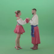 Beautiful-Ukrainian-couple-speaking-about-love-in-ethno-costumes-isolated-on-green-screen-4K-Video-Footage-1920_009 Green Screen Stock