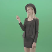 vj video background Blonde-Girl-in-Cap-choosing-virtual-products-on-touch-screen-4K-Green-Screen-Video-Footage-1920_003