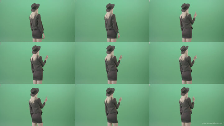 Blonde-Girl-looking-digital-virtual-products-on-touch-screen-from-back-side-4K-Green-Screen-Video-Footage-1920 Green Screen Stock